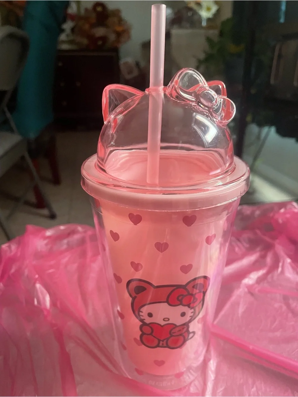 Hello Kitty Pink & White Plush Party Set with Cup and Washcloths